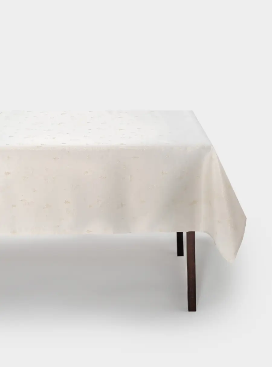 Скатерть, 160х160 см, жаккард, полиэстер, молочная, Золотистые дома, Townlet ,image-0