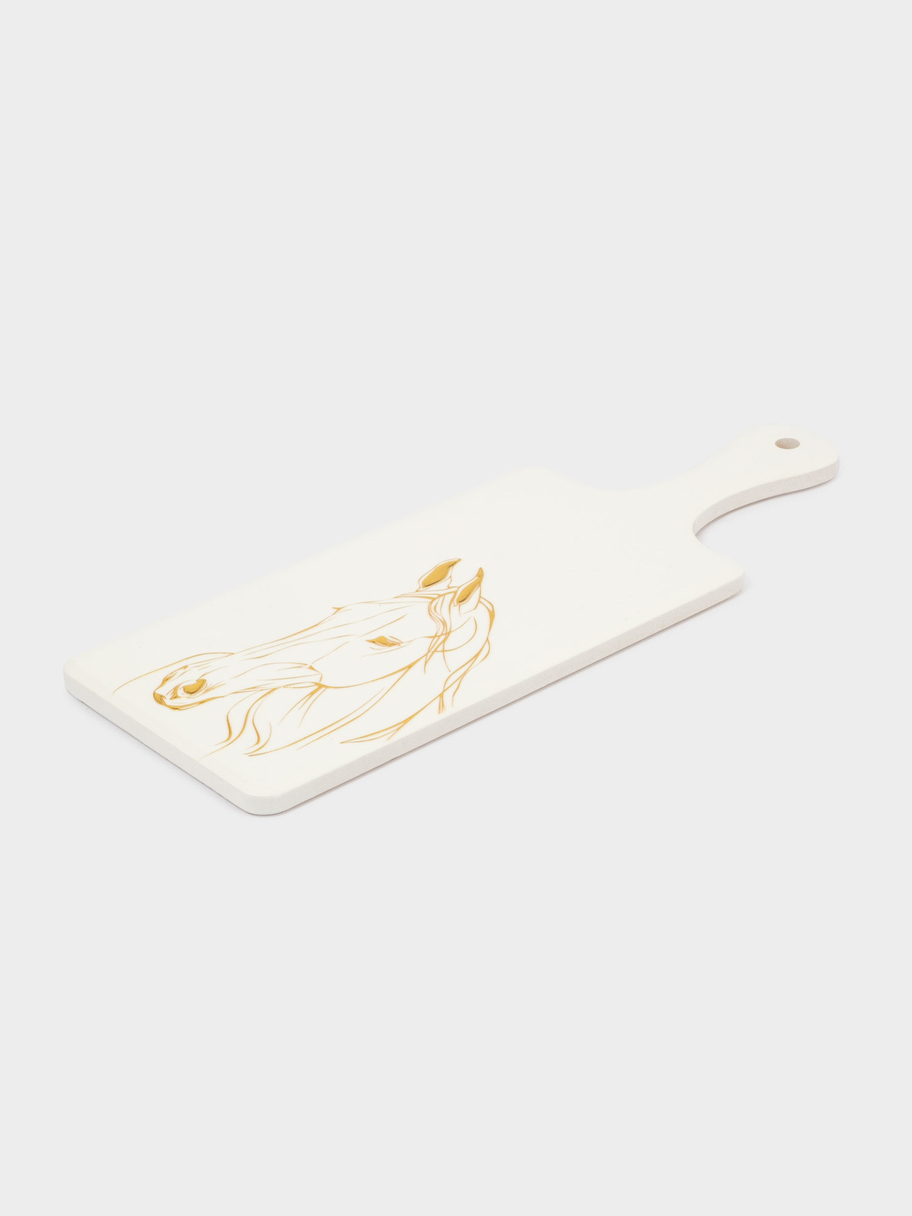 Подставка под горячее, 12х33 см, керамика/пробка, с ручкой, белая, Лошадь, Horse, image-3