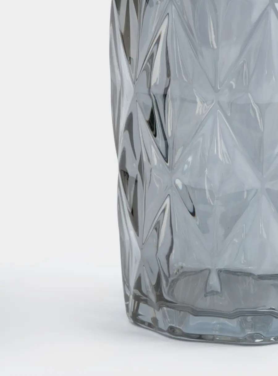 Стакан, 12 см, 340 мл, стекло, серый, Diamond color, image-4