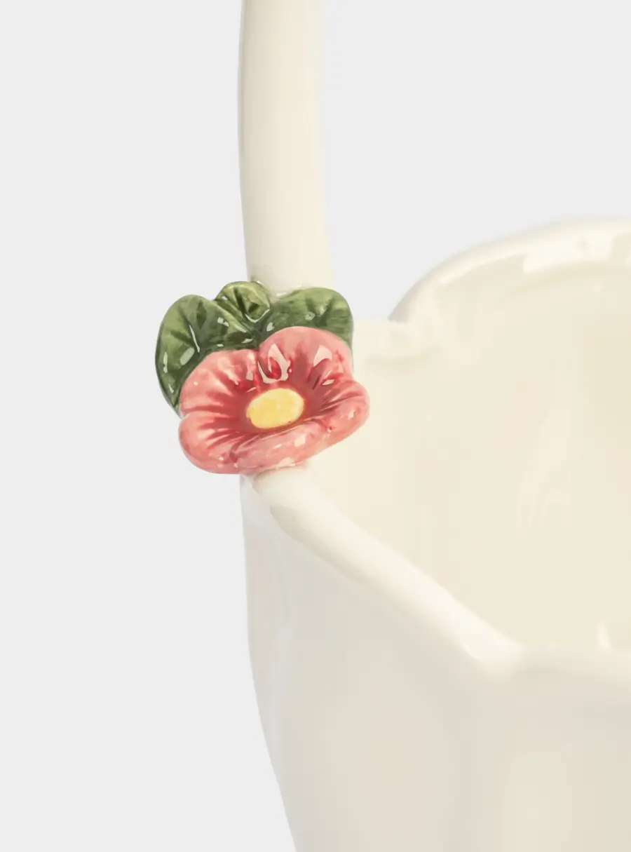 Конфетница, 15х22 см, с ручкой, керамика, молочная, Цветы, Gentle flower, image-5