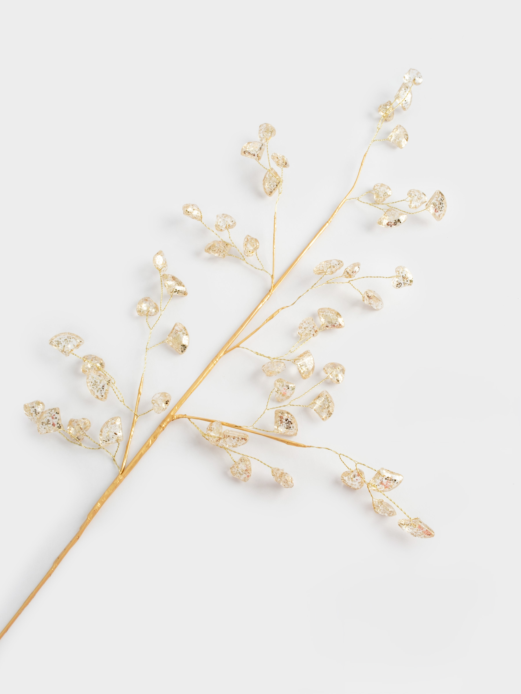 Ветка декоративная, 62 см, пластик/металл, золотистая, Кристаллы, Interior gold, image-3