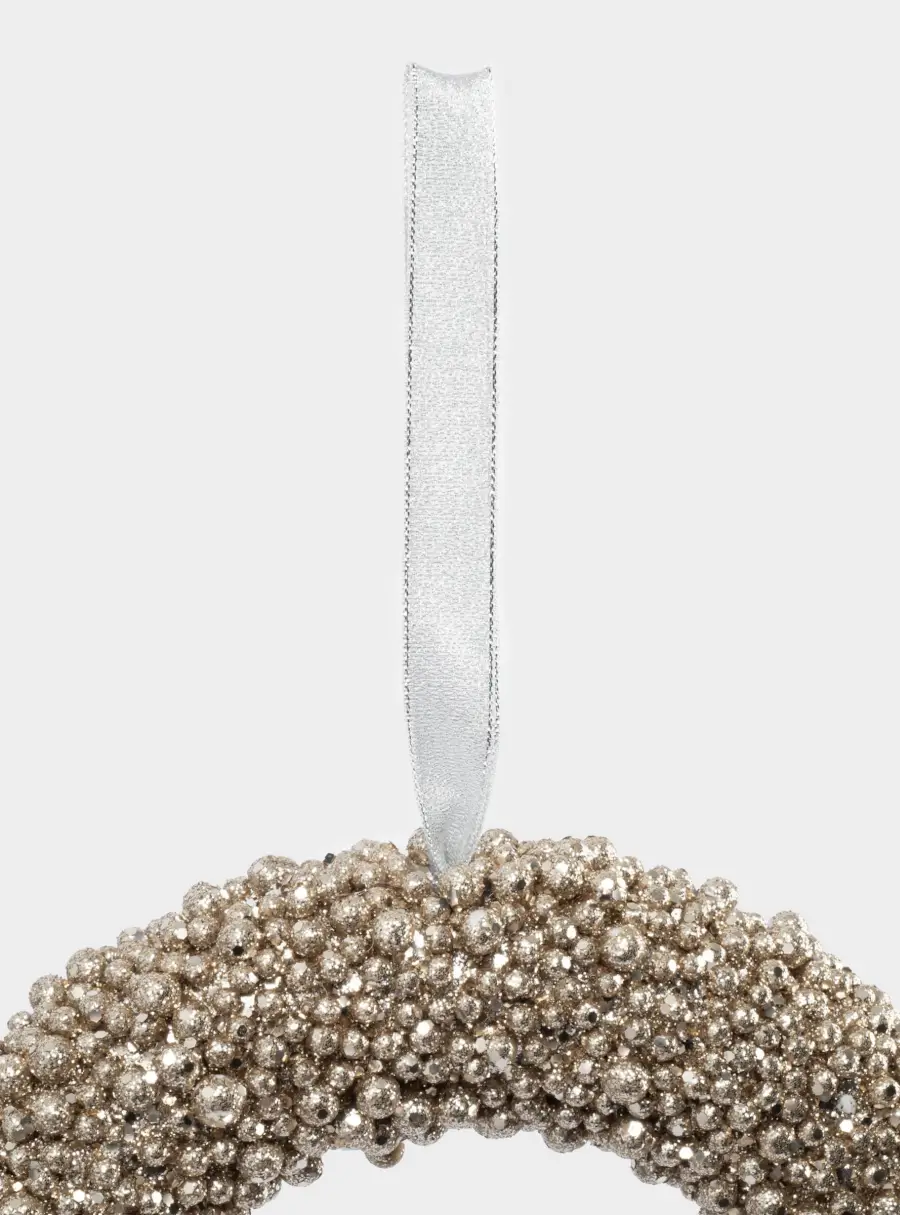 Венок декоративный, 25 см, полистирол, шампань, Celebration, image-2