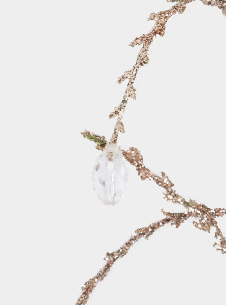 Ветка декоративная, 75 см, пластик/металл, золотистая, Ветка с кристаллами, Interior gold ,image-3