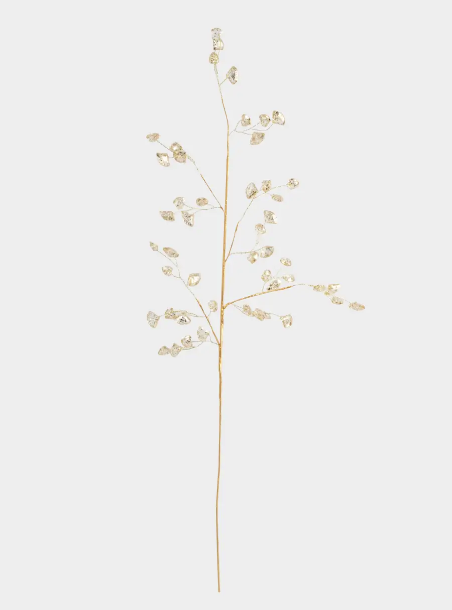 Ветка декоративная, 62 см, пластик/металл, золотистая, Кристаллы, Interior gold, image-0