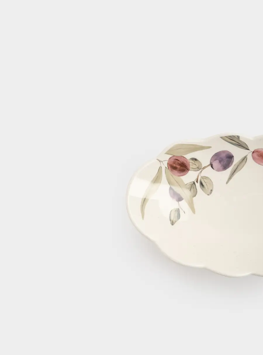 Блюдо, 31х18 см, керамика, овальное, белое, Сливы, Plum Orchard, image-6