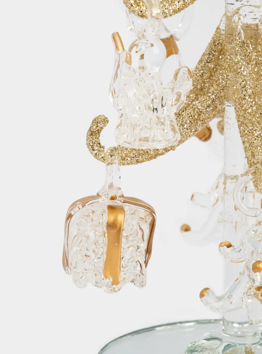 Статуэтка, 15 см, с подвесками, стекло, серебристая, Ель с игрушками, Event ,image-2