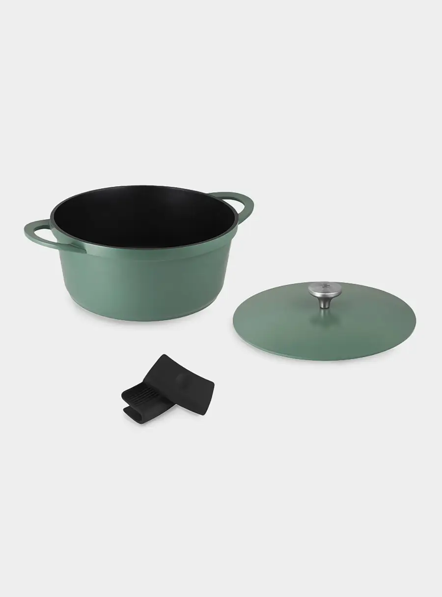 Кастрюля, 28 см, 6.3 л, с крышкой, с покрытием, алюминий, зелёная, Agile, image-2