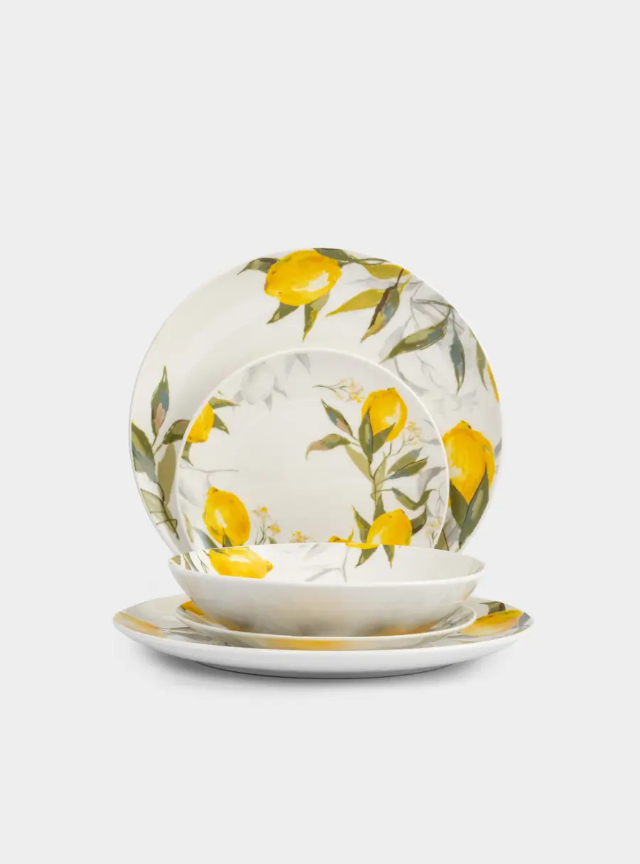 Сервиз обеденный, 6 перс, 18 пр, фарфор P, белый, Лимоны, Palermo