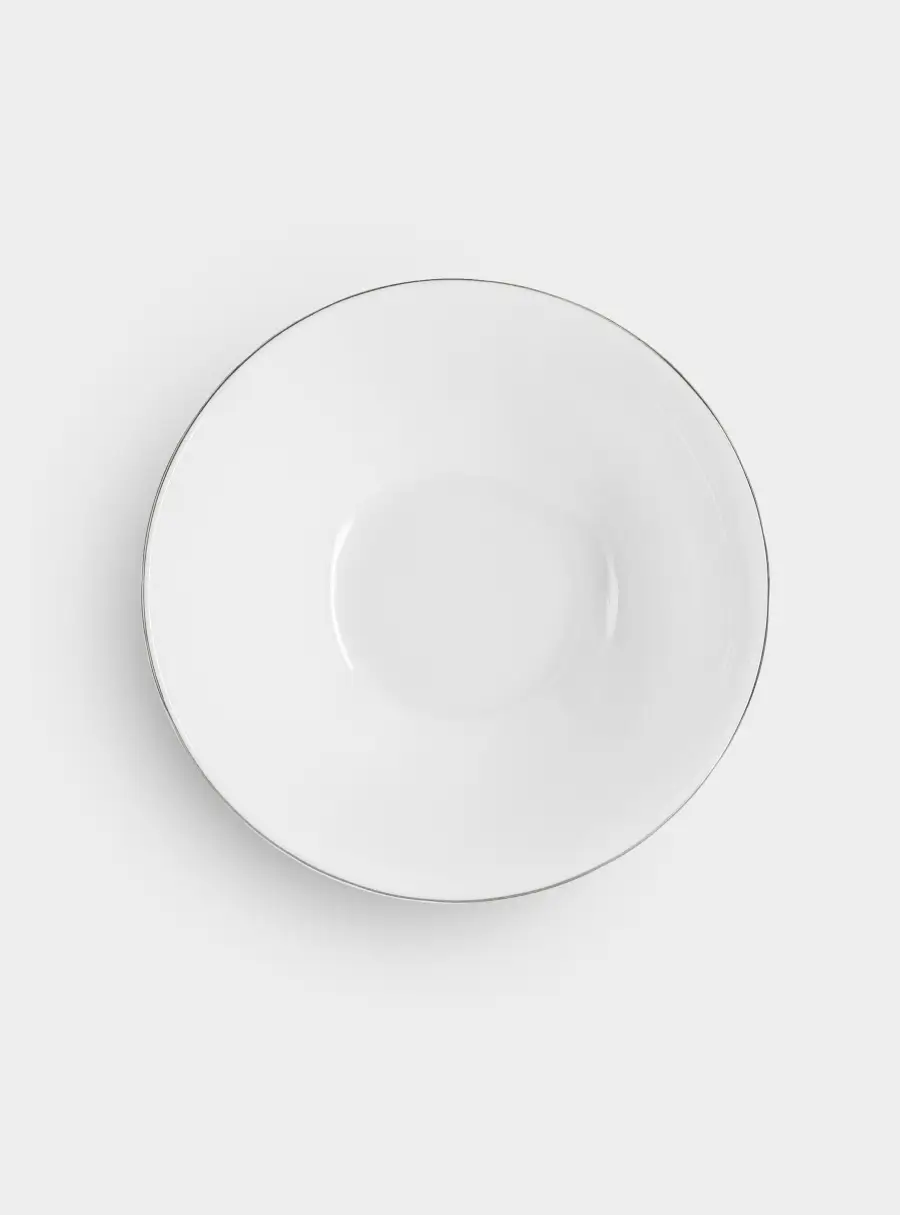 Салатник, 14х6см, 400 мл, фарфор F, белый, с серебристым кантом, Lotus silver ,image-1