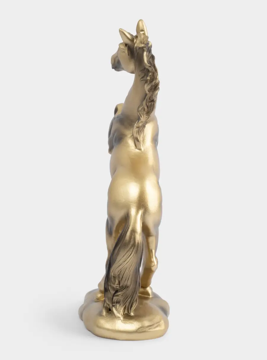 Статуэтка, 25 см, полирезин, золотистая, Конь на дыбах, Horse, image-4