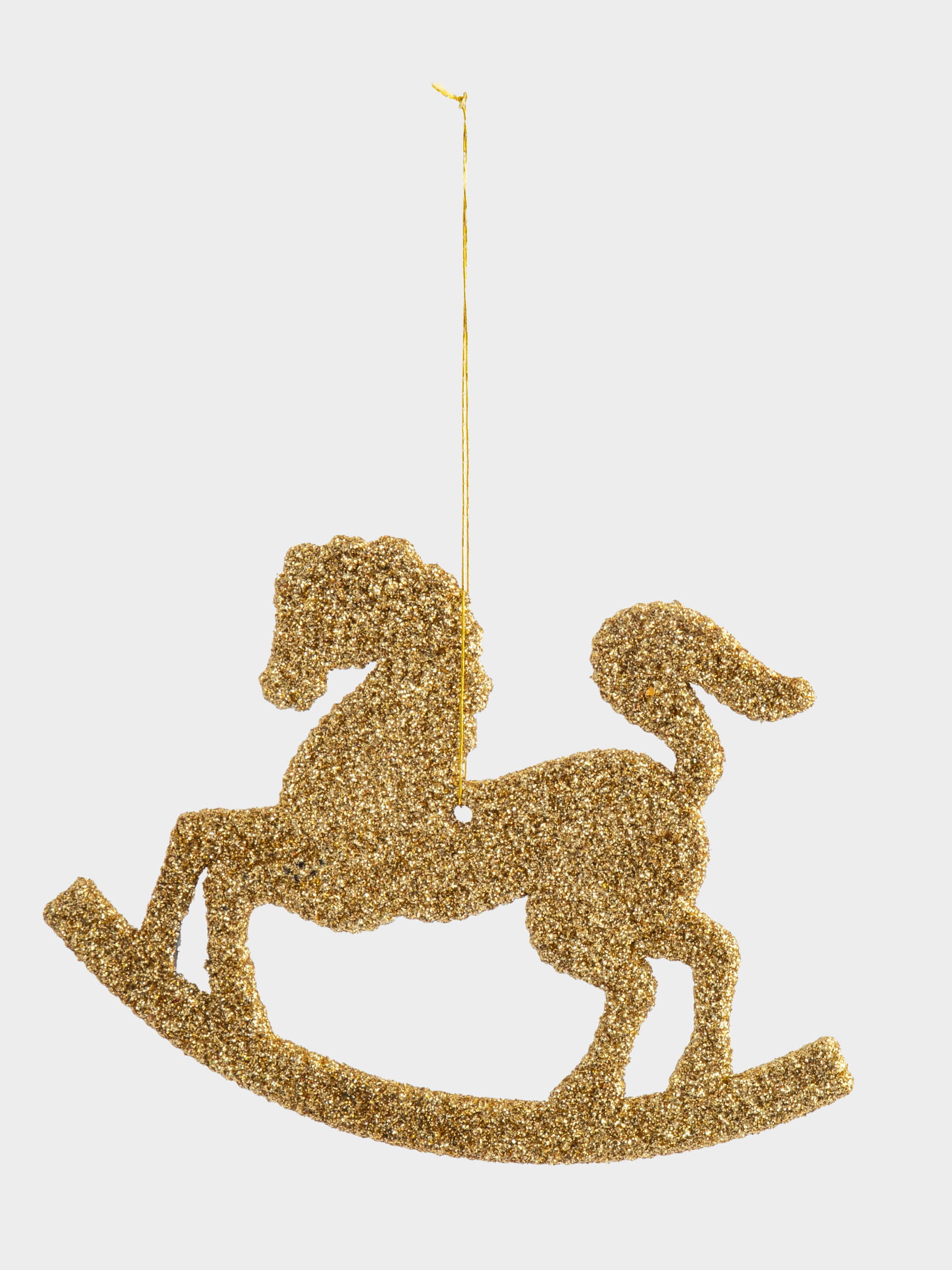 Игрушка елочная, 12x9 см, 2 шт, пластик, Лошадка-качалка, New year, image-0