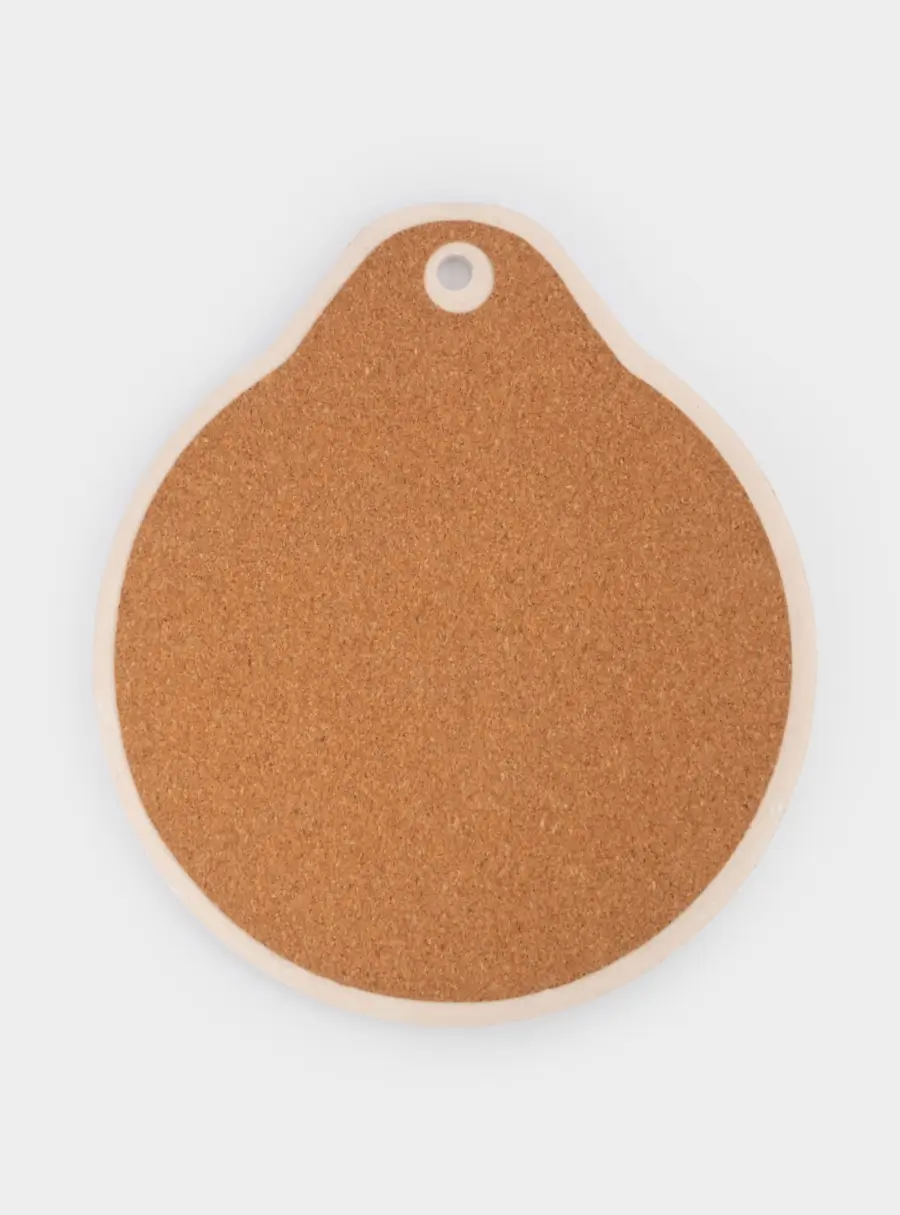 Подставка под горячее, 21x19 см, керамика/пробка, белая, Полевые цветы, Meadow, image-4