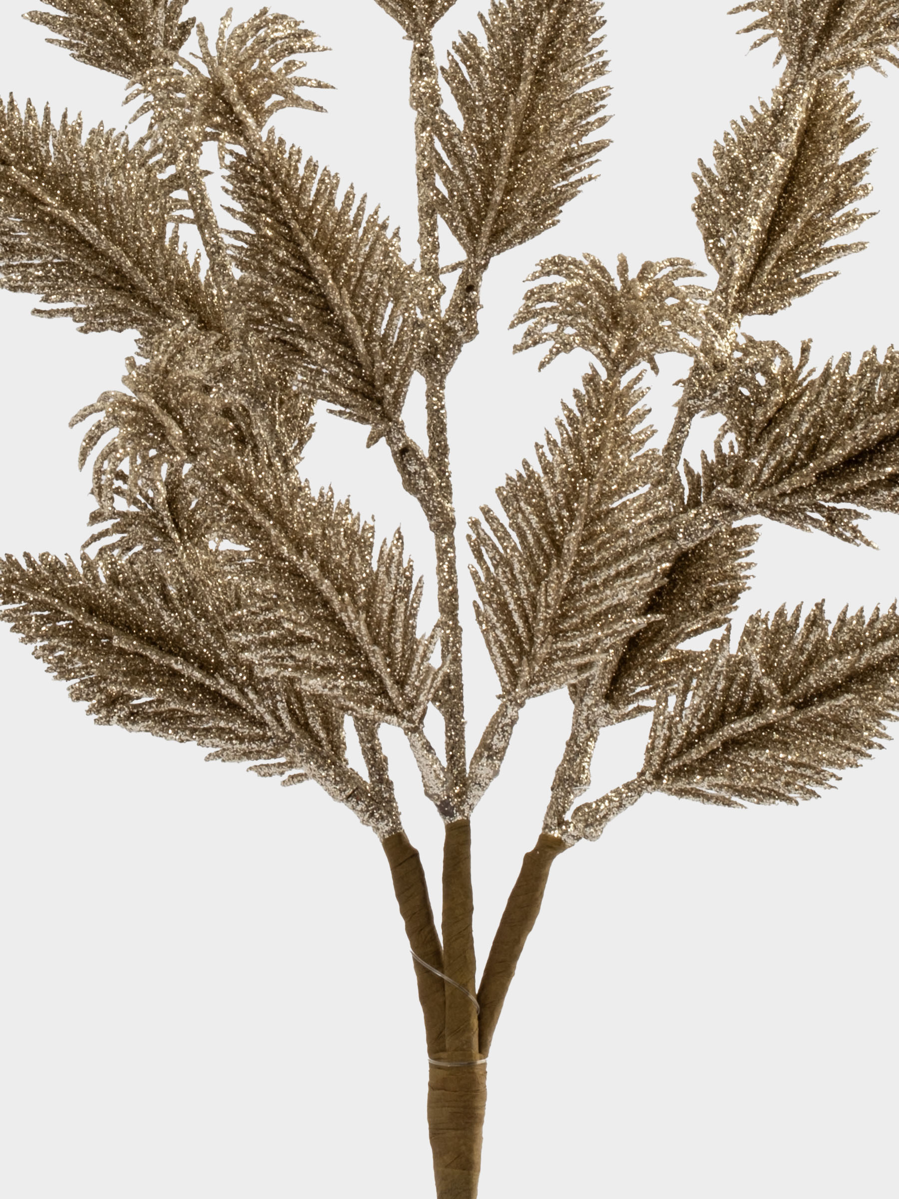 Ветка декоративная, 30 см, пластик/бумага, шампань, Пушистая ветка, Interior gold, image-1