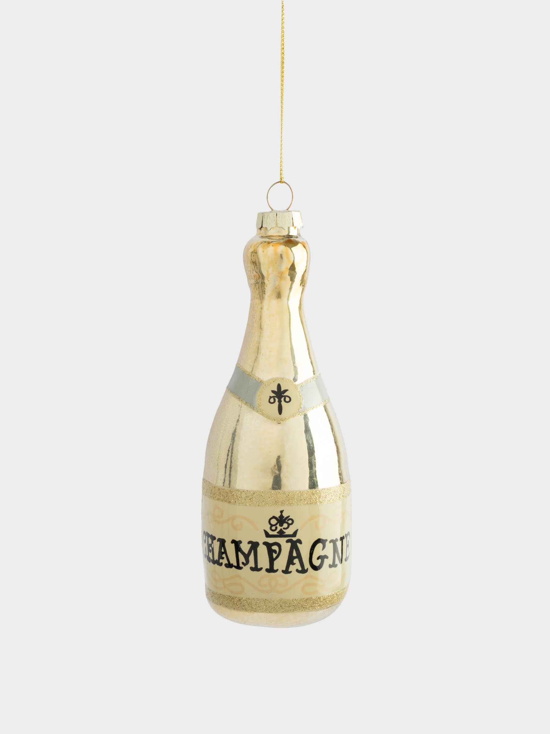 Игрушка елочная, 11 см, стекло, шампань, Шампанское, New year, image-0