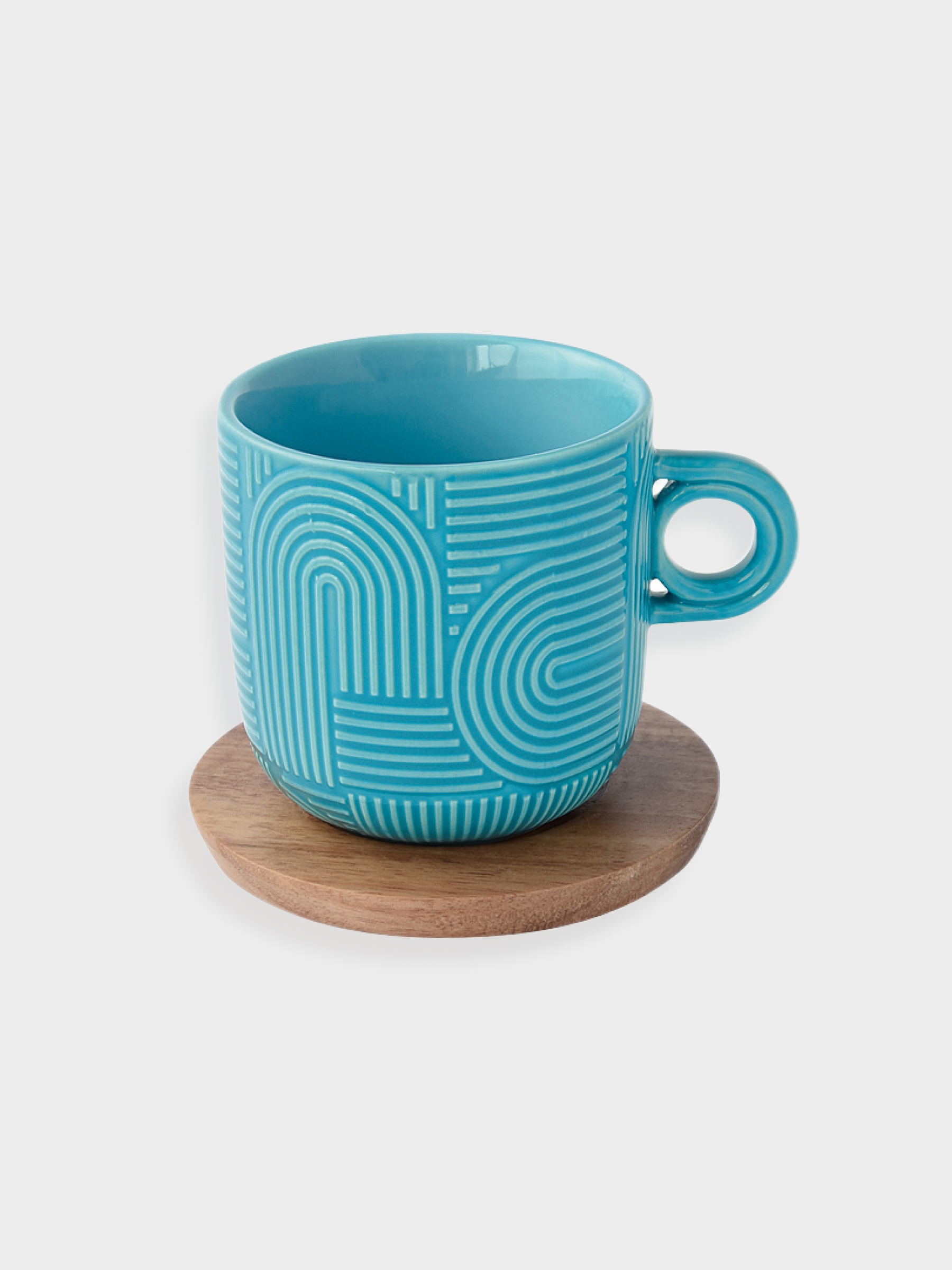 Набор чашек, 2 шт, 0.25 л, мятный, морская волна, на подставке, акация,  Радуга, image-1