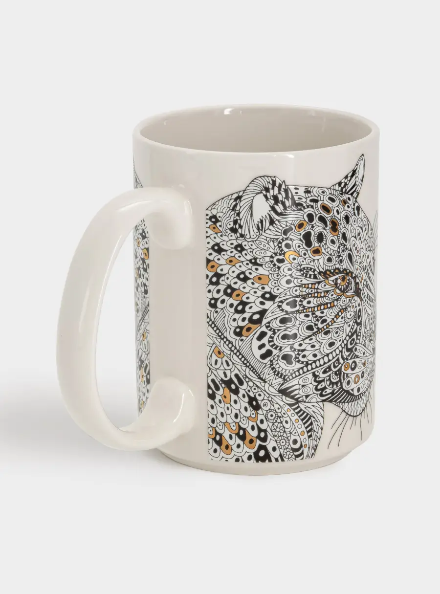 Кружка, 500 мл, фарфор N, белая, Леопард, Wild ,image-3