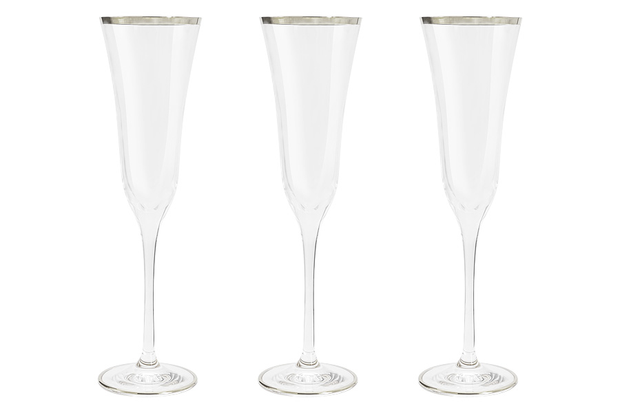 Набор бокалов для шампанского Сабина платина, 0,175 л, 6 шт
