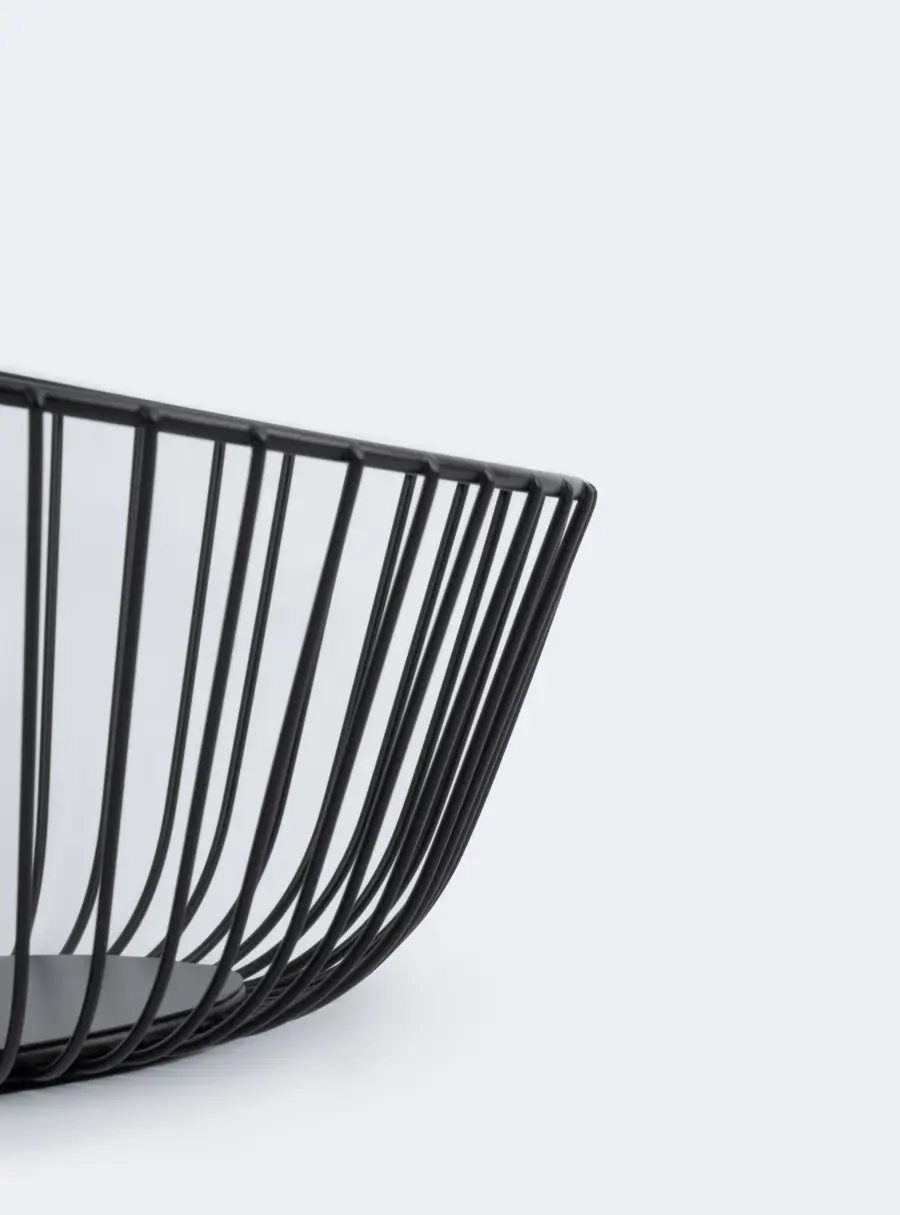 Корзина для фруктов, 25 см, металл, черная, Прутья, Spin, image-6