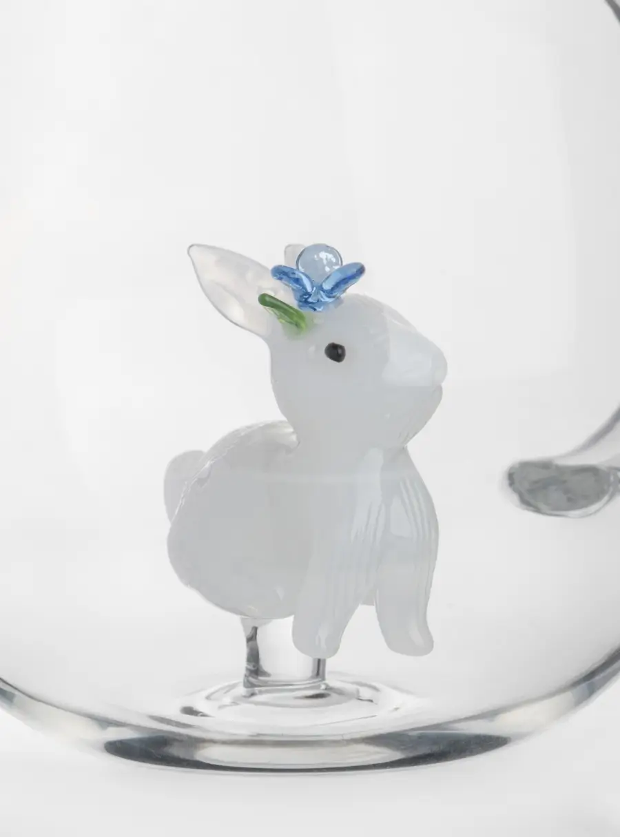 Кружка, 450 мл, стекло Б, Кролик с цветком, Easter, image-4