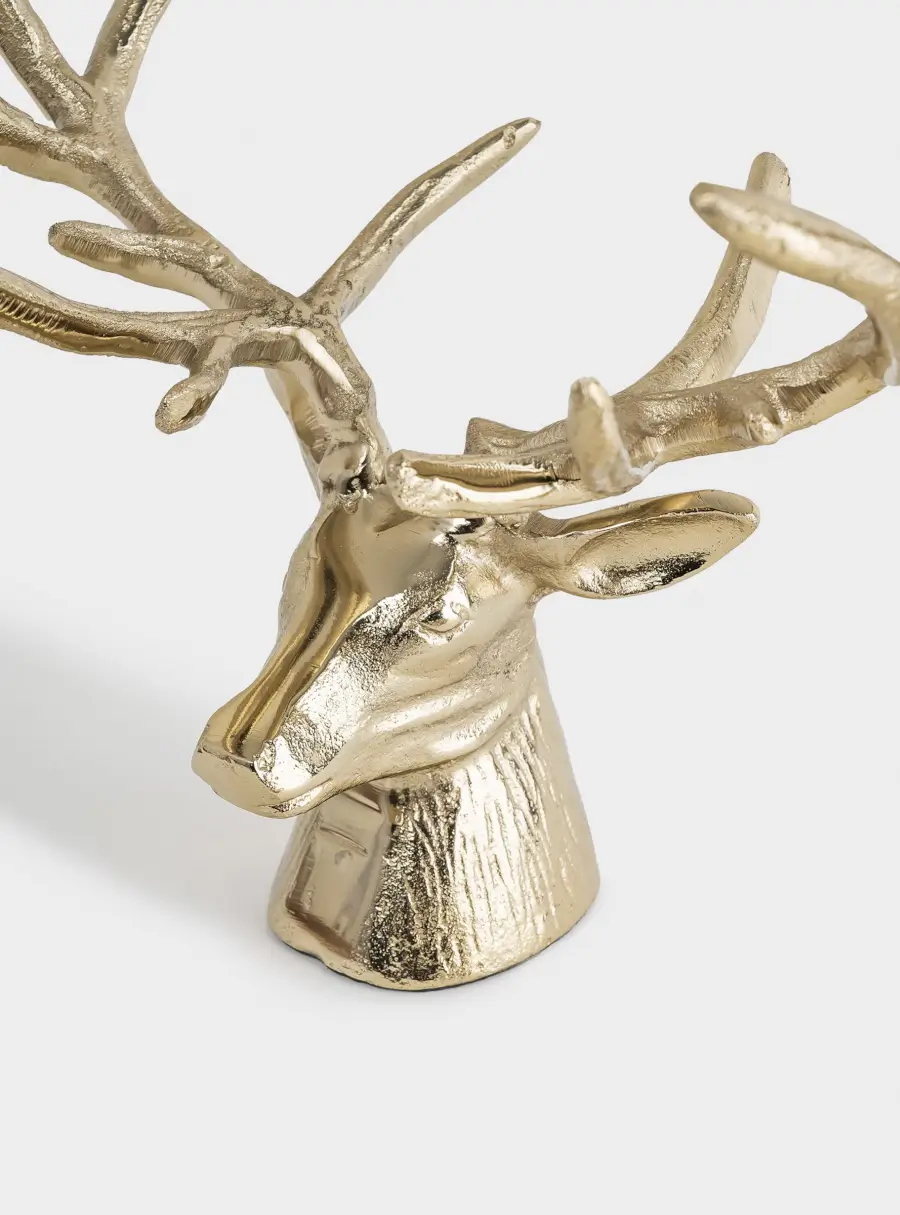 Ваза для фруктов, 26х25 см, на ножке, металл, золотистая, Олень, Maral gold, image-5
