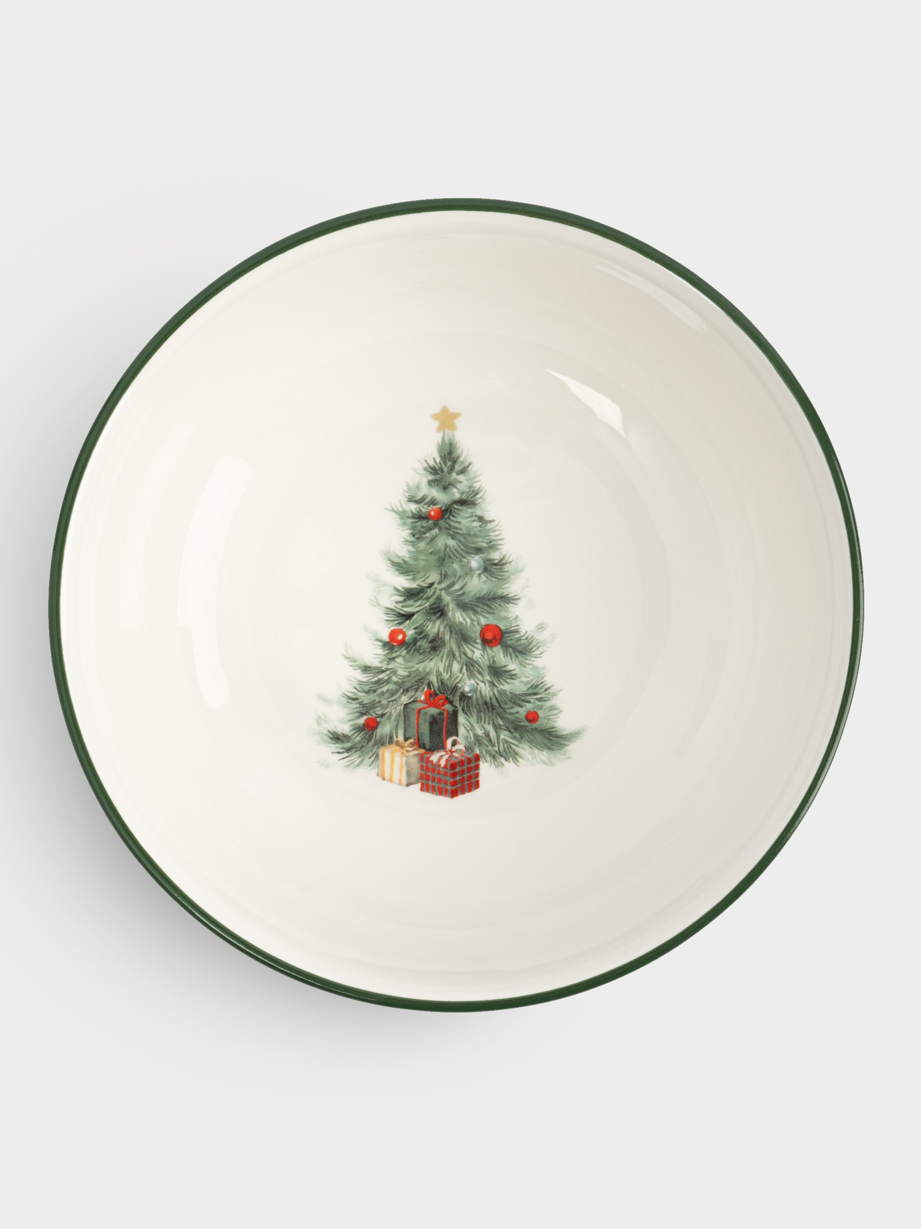 Салатник, 16х6 см, 750 мл, керамика, зеленый, Лошадка и елка, Festival, image-1