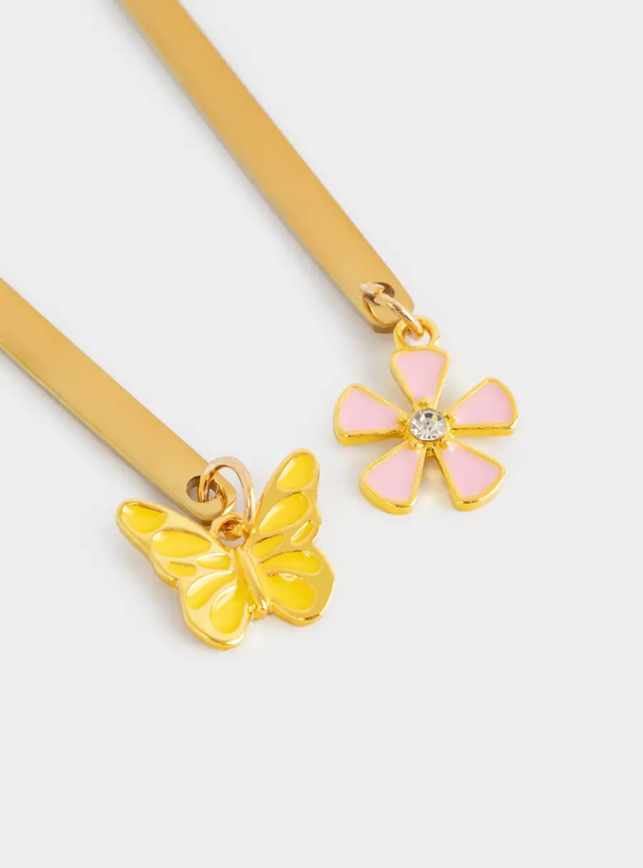 Ложка десертная, 14 см, 2 шт, сталь, золотистая, Цветок/Бабочка, Butterfly ,image-3