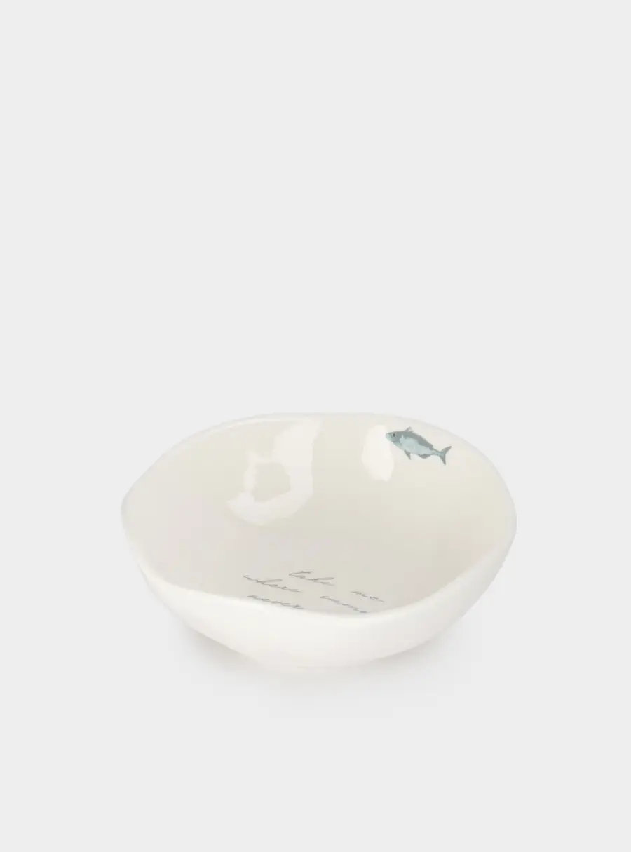 Салатник, 16х6 см, 400 мл, керамика, белый, Рыбка, Sea world ,image-1