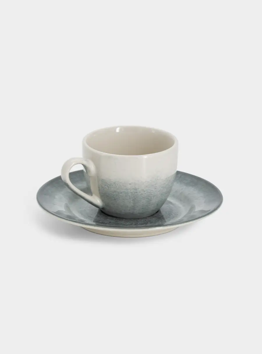 Пара кофейная, 1 перс, 2 пр, 90 мл, керамика, серо-голубая, Vulcano ,image-1