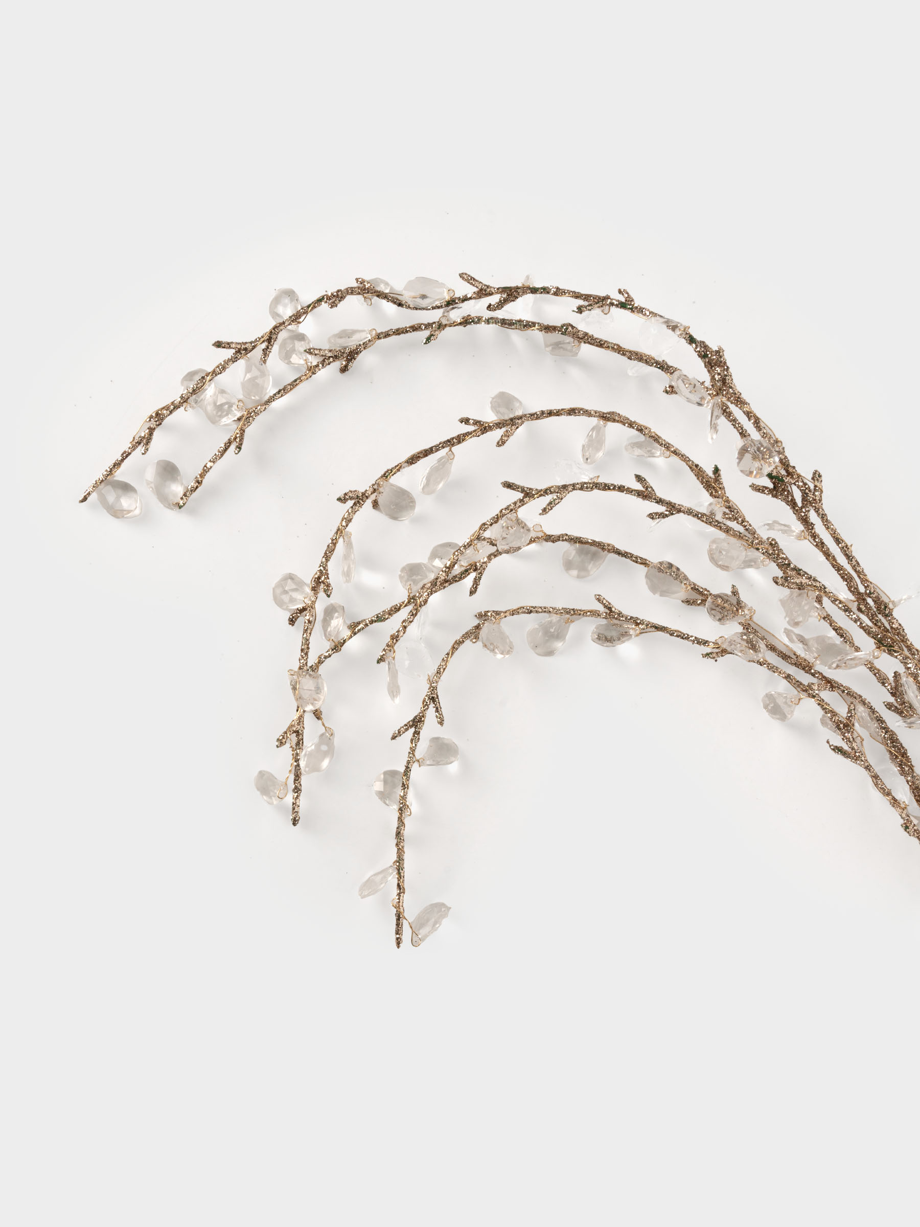 Ветка декоративная, 94 см, акрил/бумага, золотистая, Кристальная ива, Event, image-1