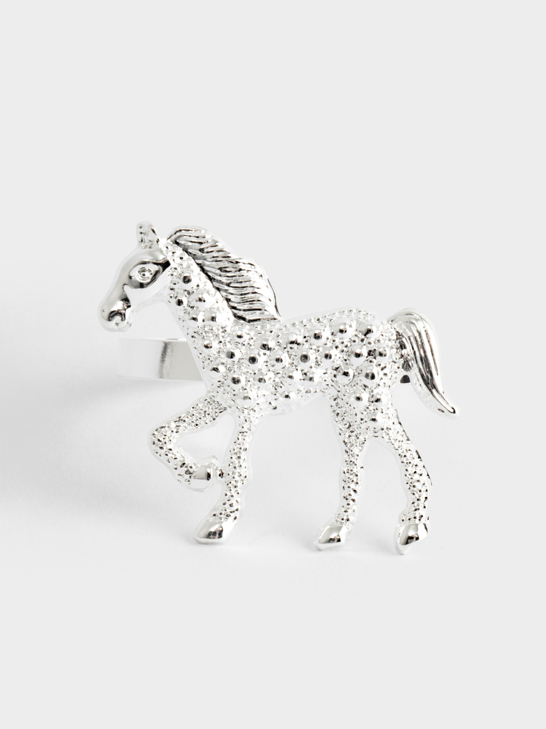 Кольцо для салфеток, 4 см, металл, серебристое, Лошадь, Horse, image-2