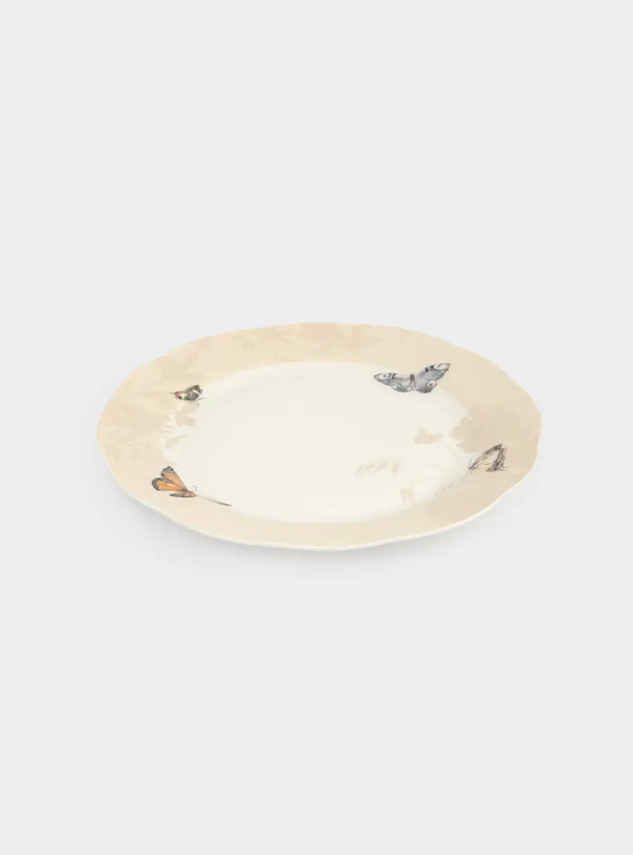 Тарелка закусочная, 24 см, 2 шт, фарфор N, бежевая, Бабочки, Butterfly garden ,image-2
