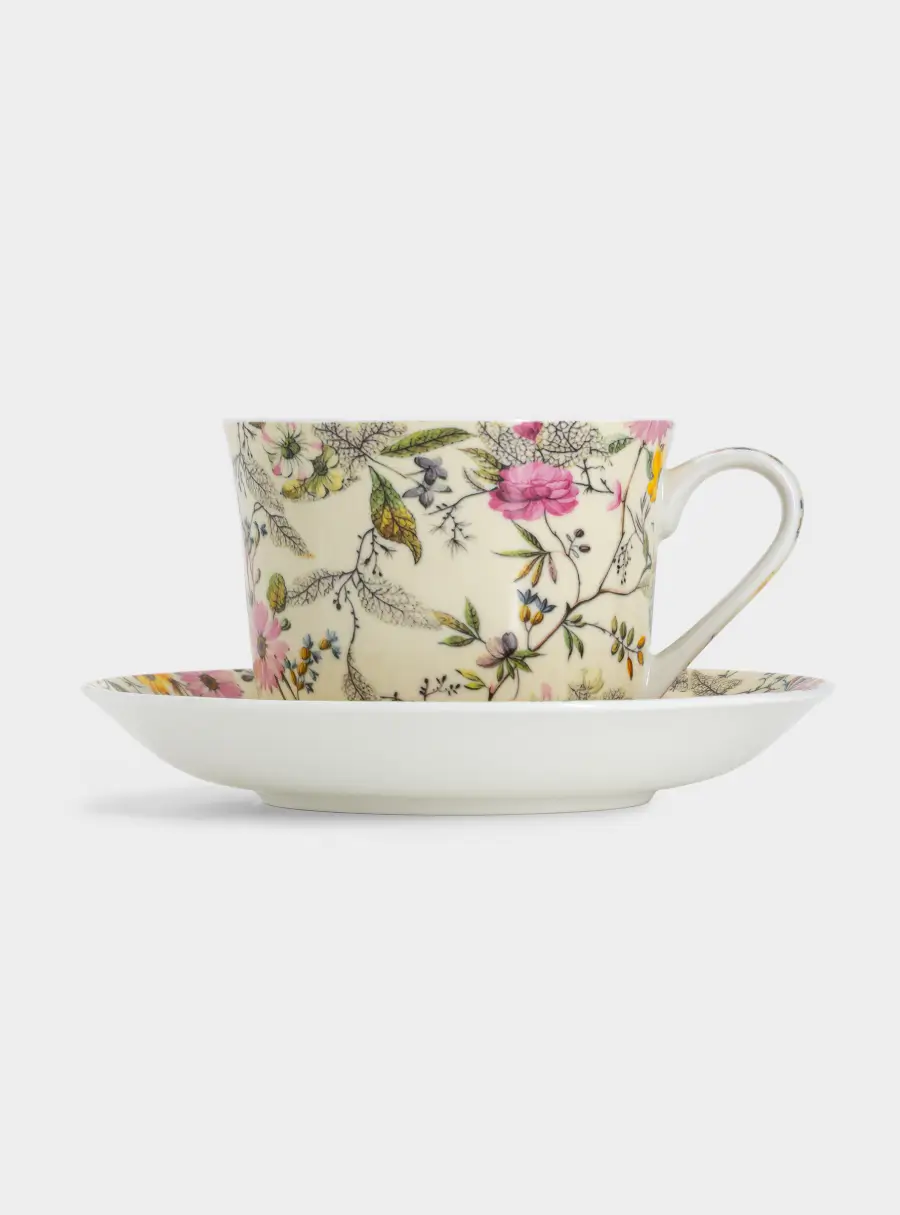 Чашка с блюдцем, 480 мл, Летние цветы, image-5