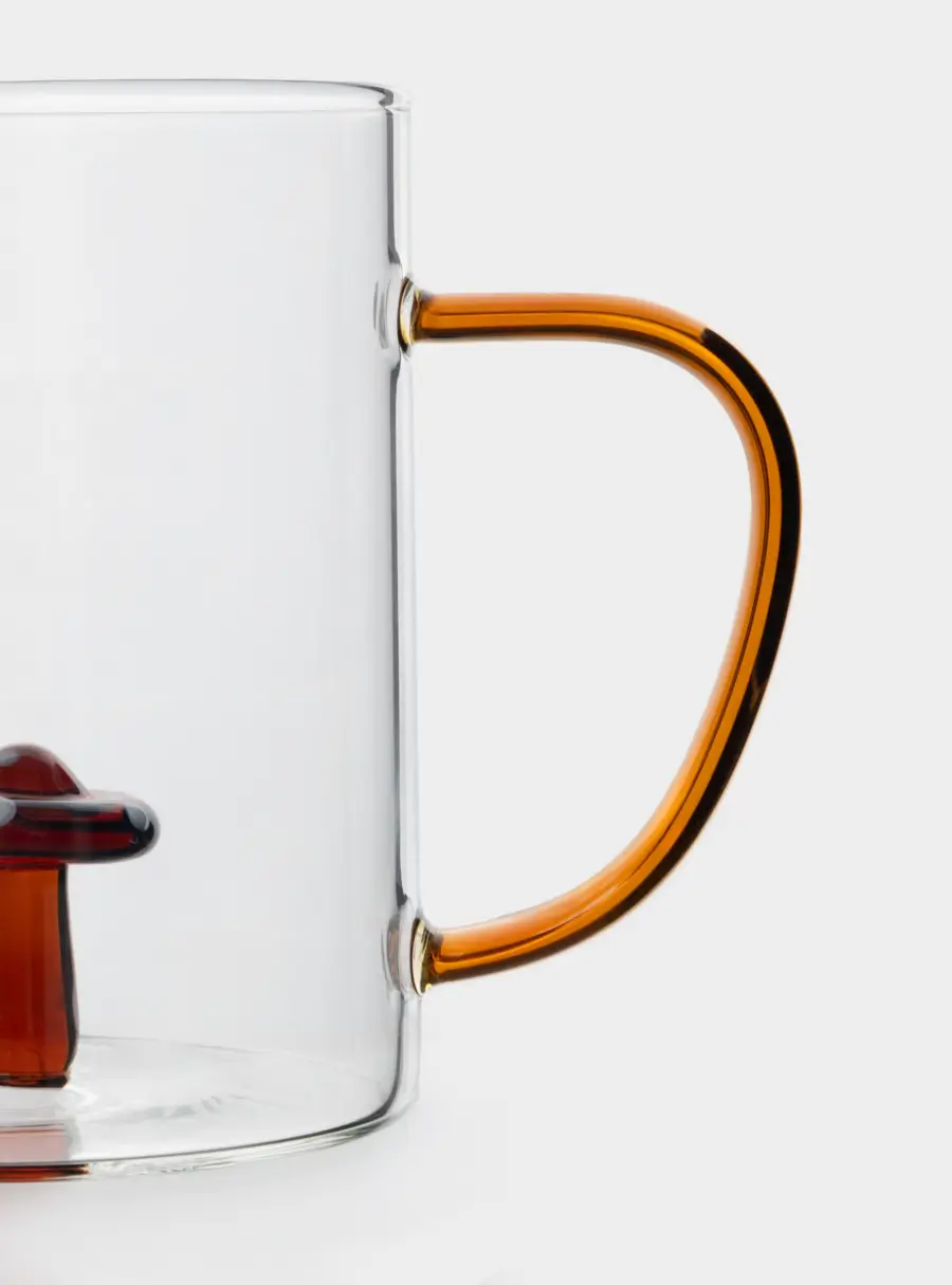 Кружка, 400 мл, стекло Б, коричневая ручка, Гриб, Autumn forest ,image-2