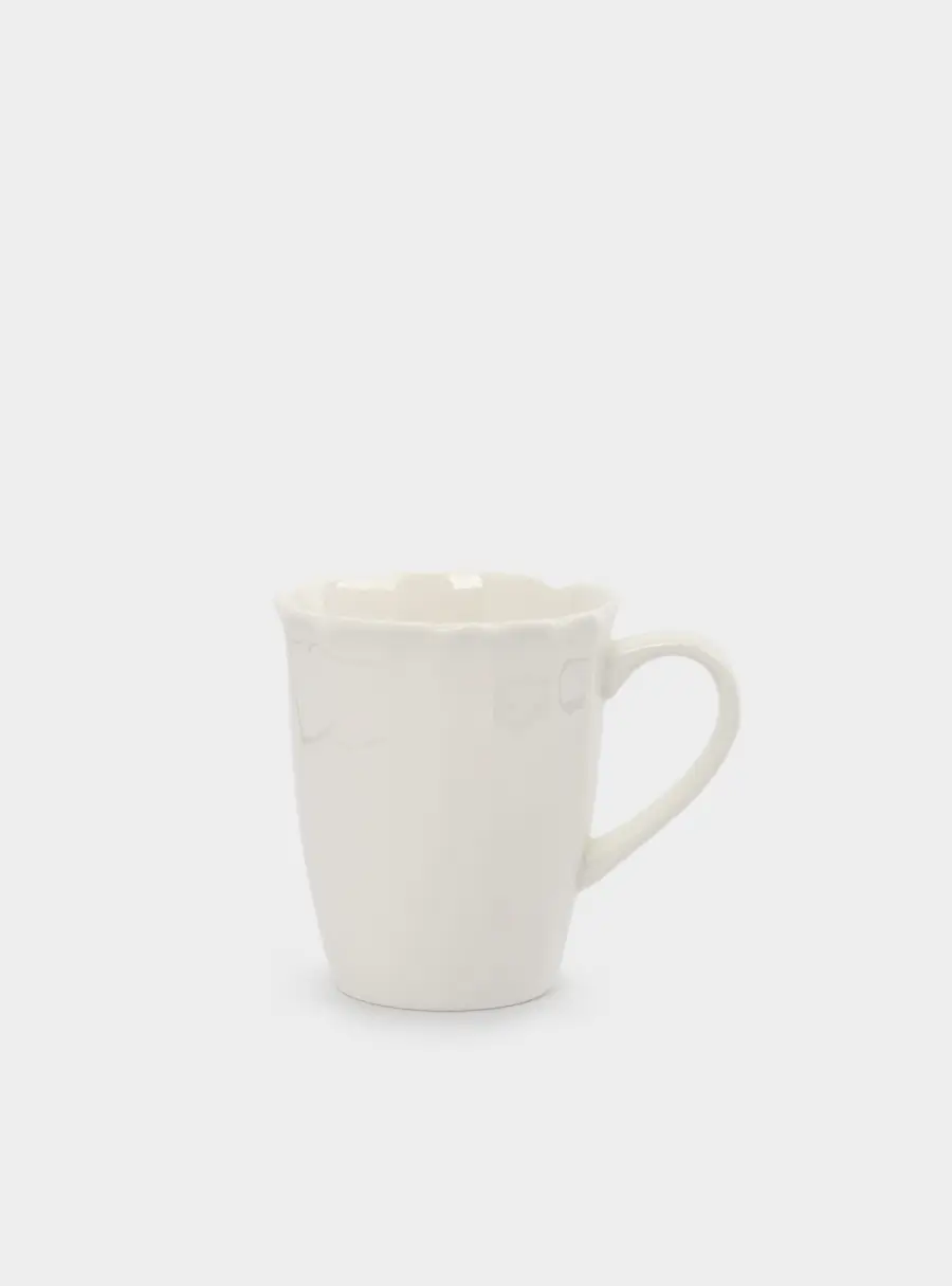 Кружка, 400 мл, фарфор P, белая, Волнистый край, White ocean ,image-1