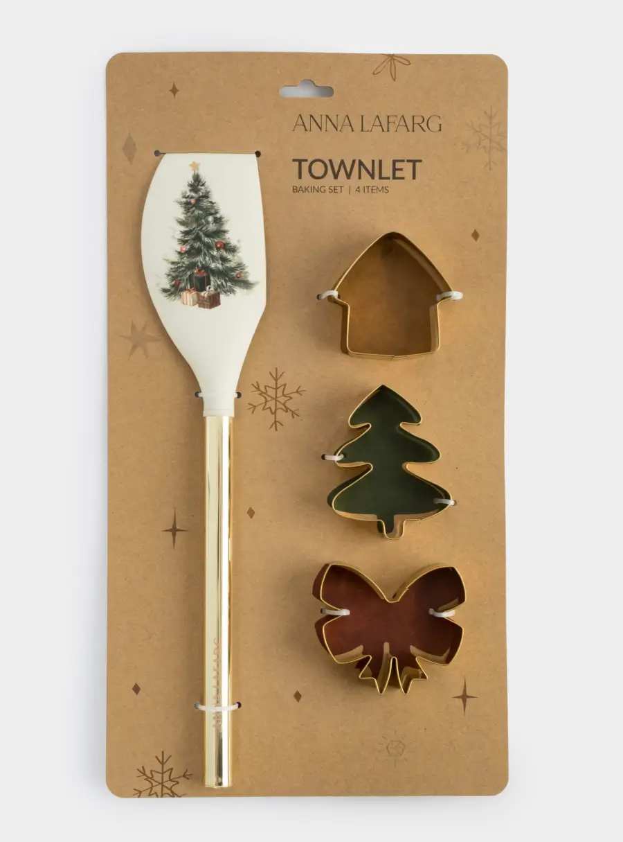 Набор для выпечки, 4 пр, лопатка/формы, силикон/сталь, молочно-золотистый, Townlet, image-5