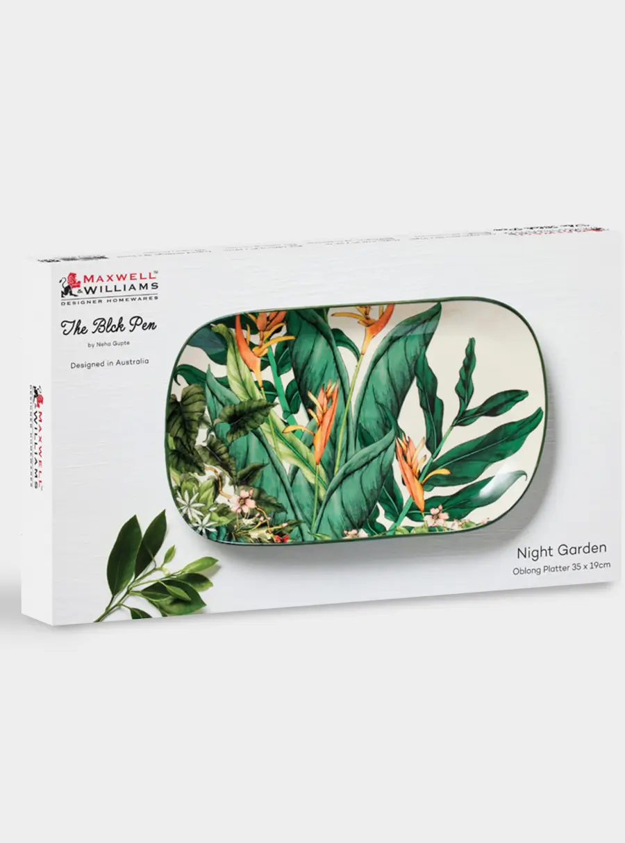 Блюдо, 35x19 см, овальное, Ночной сад ,image-2