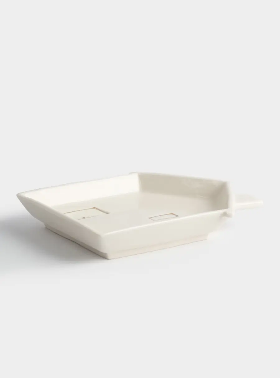 Блюдо, 19x16x3 см, фарфор P, бело-золотистое, Дом, Townlet, image-5