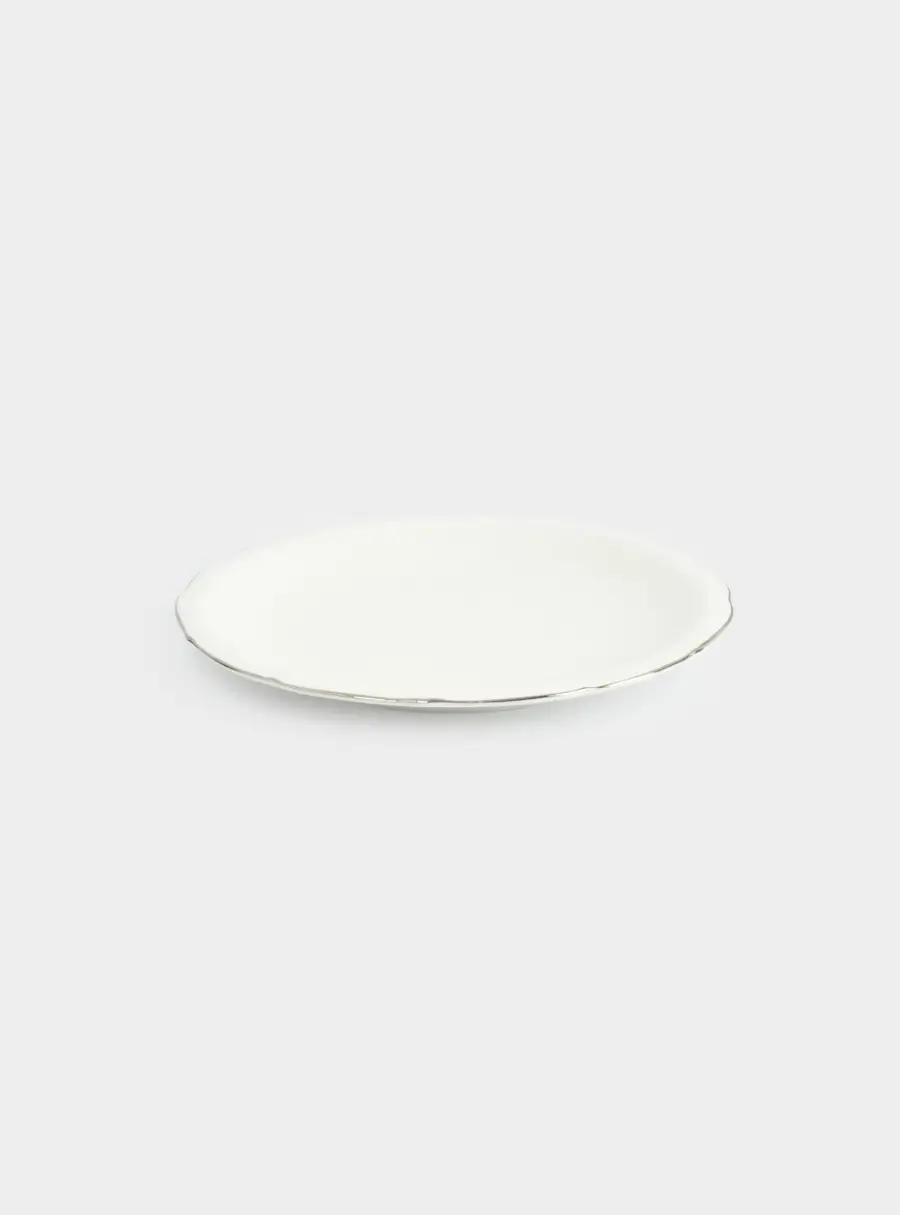 Сервиз обеденный, 6 перс, 18 пр, фарфор F, белый, с серебристым кантом, Dynasty, image-6