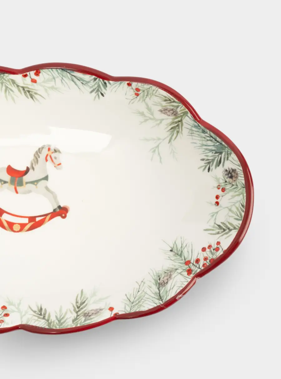Блюдо, 31х18 см, керамика, овальное, красное, Лошадка, Festival ,image-3