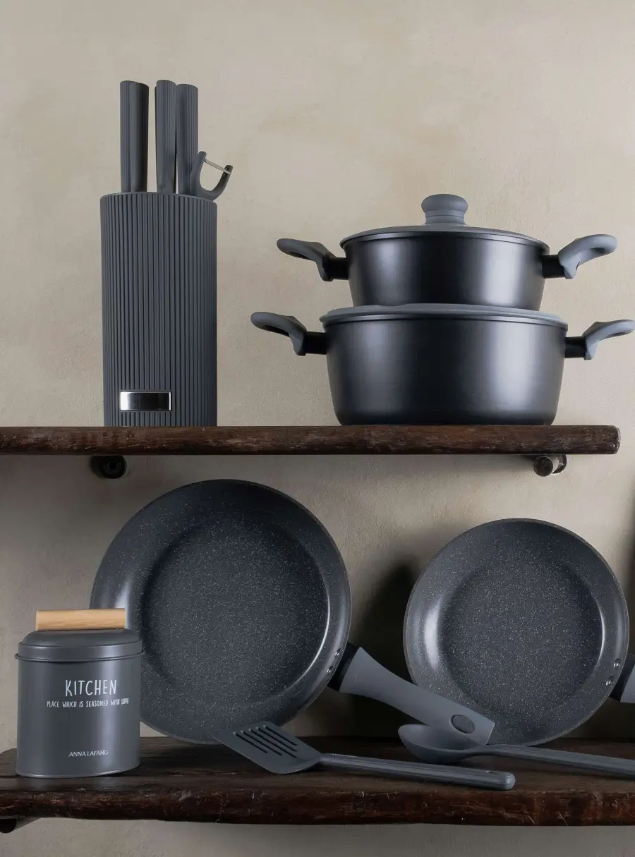 Банка для сыпучих продуктов, 1 л, металл/дерево, графитовая, Local, image-5