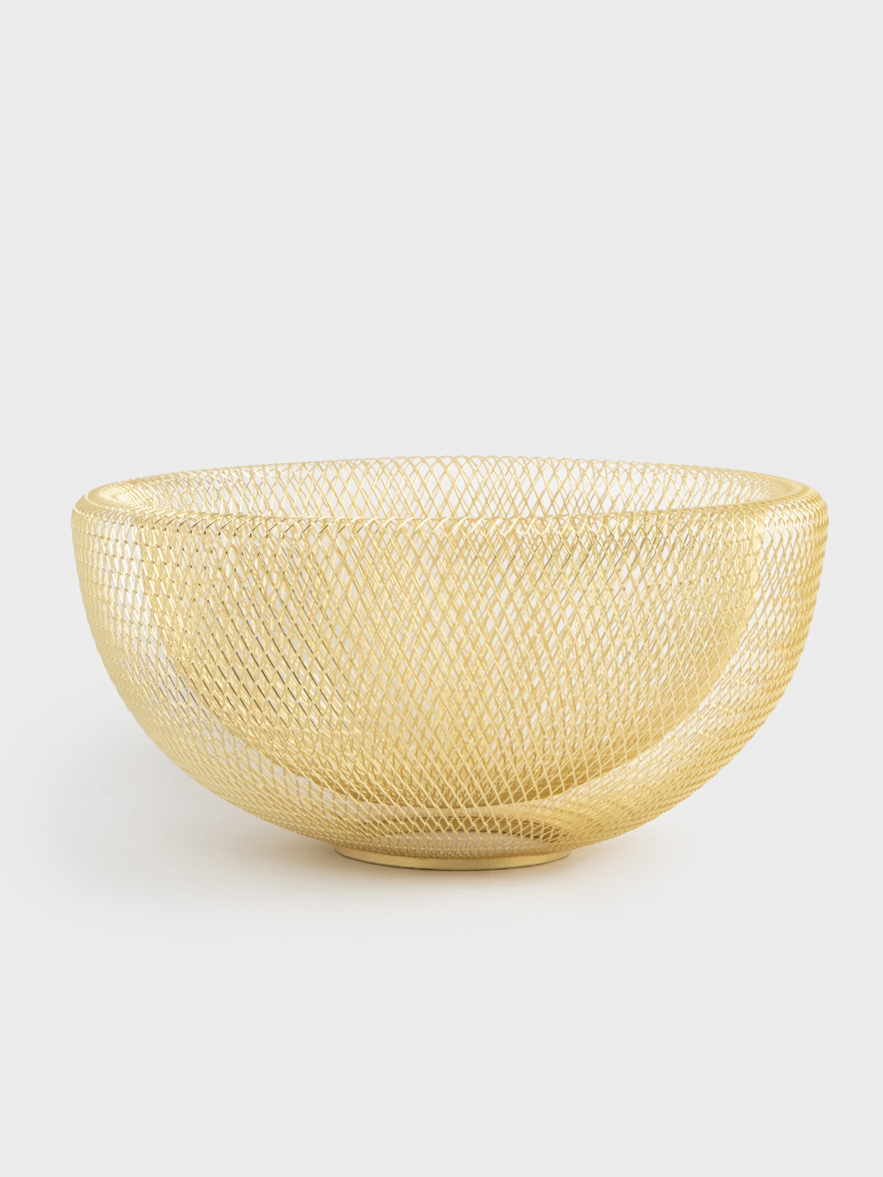 Корзина для фруктов, 30 см, металл, золотистая, Grid, image-0