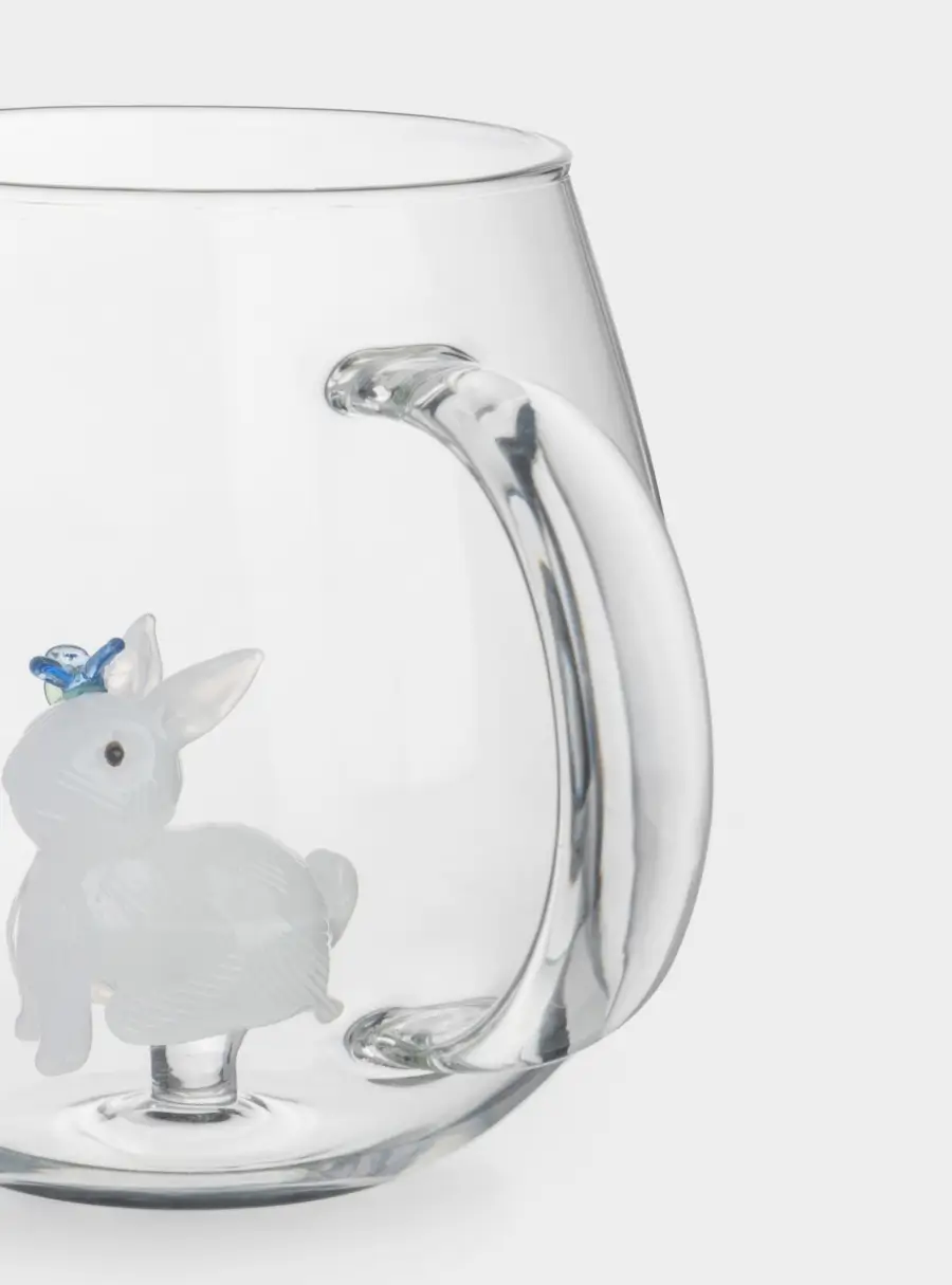 Кружка, 450 мл, стекло Б, Кролик с цветком, Easter, image-5