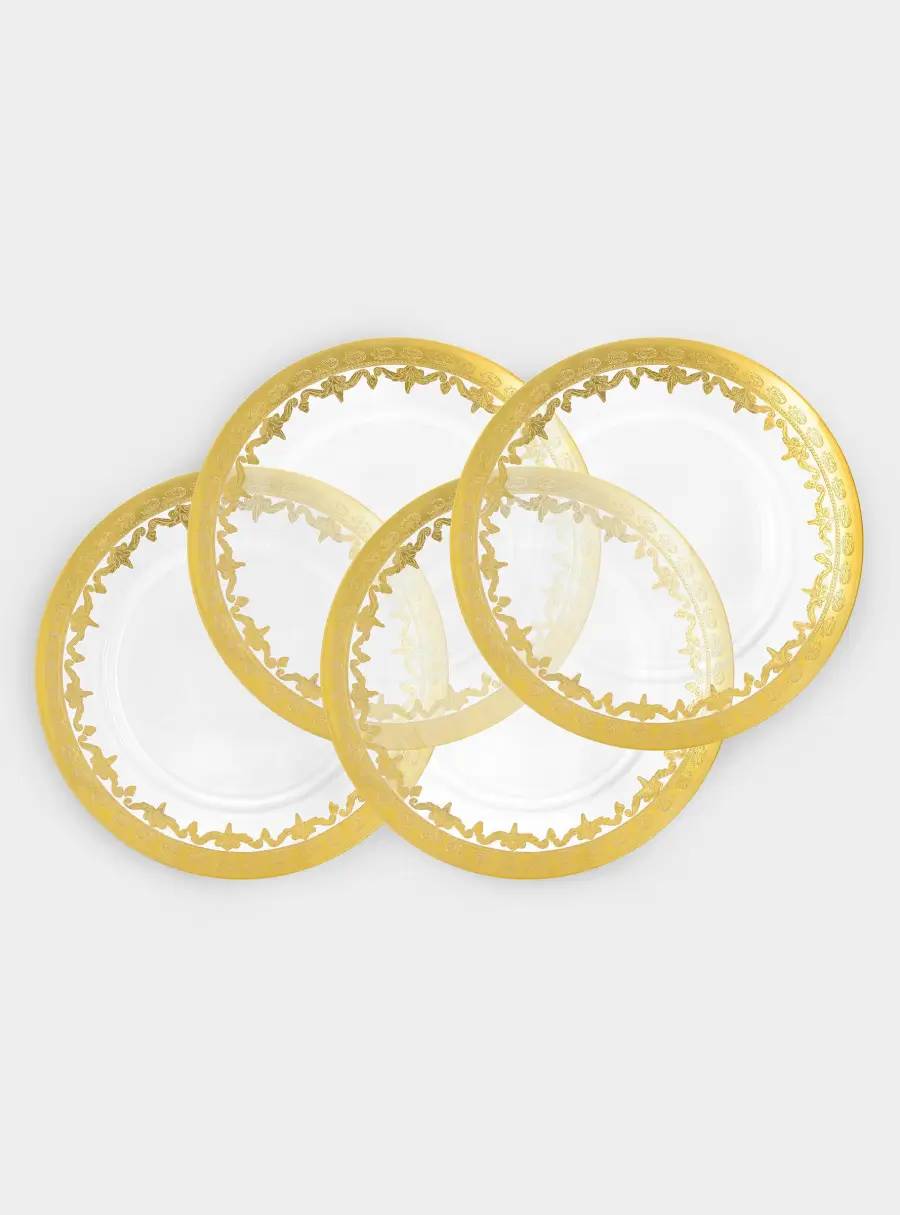 Тарелка подстановочная, 32 см, 4 шт, стекло, золотистая, Versailles ,image-1