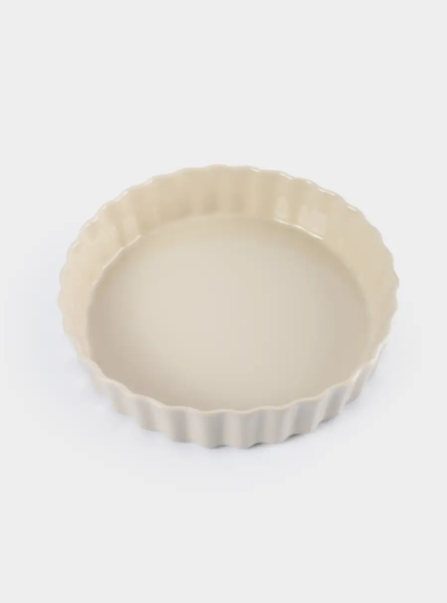 Форма для запекания, 25 см, керамика, круглая, бежевая, Ребристый край, Bagel ,image-2
