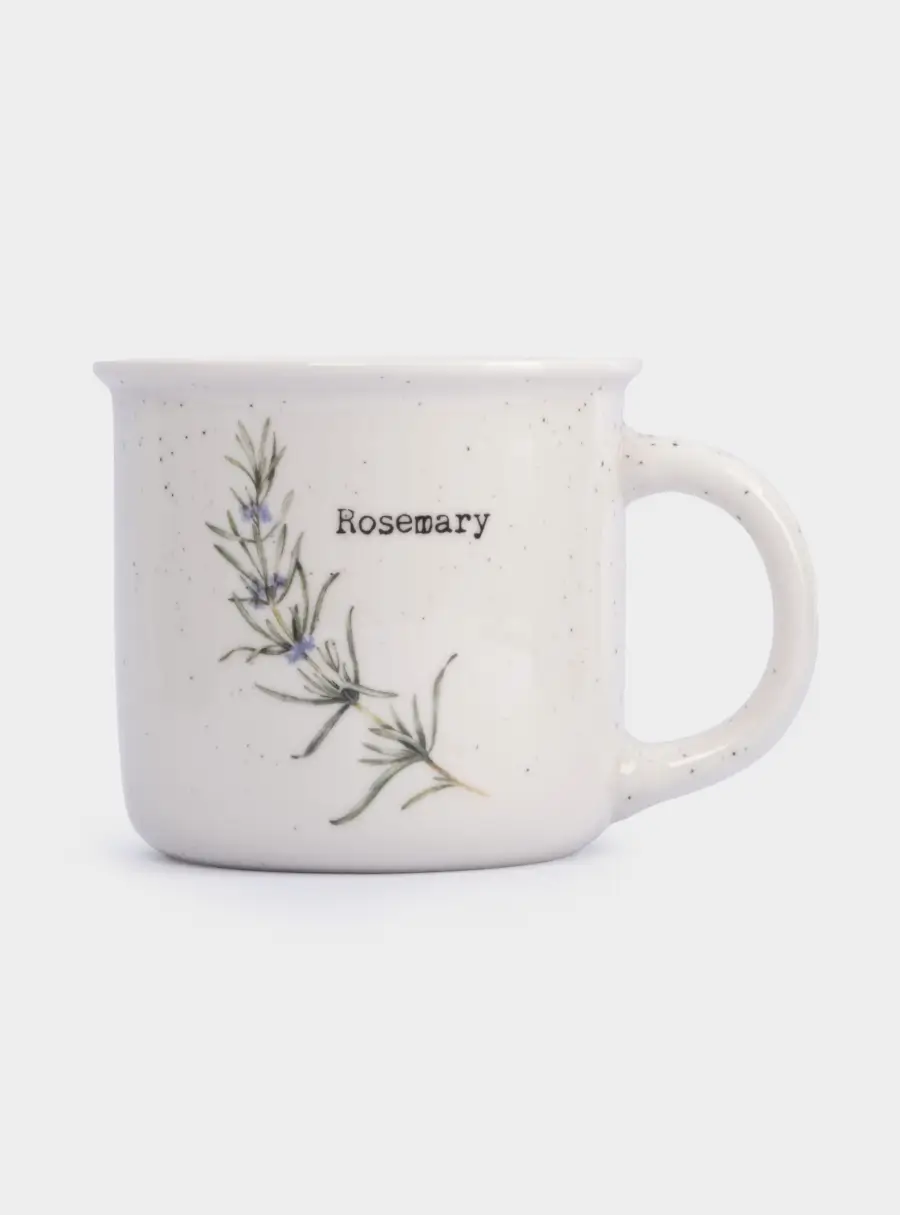Кружка, 370 мл, фарфор N, белая, в крапинку, Розмарин, Herbarium new, image-1