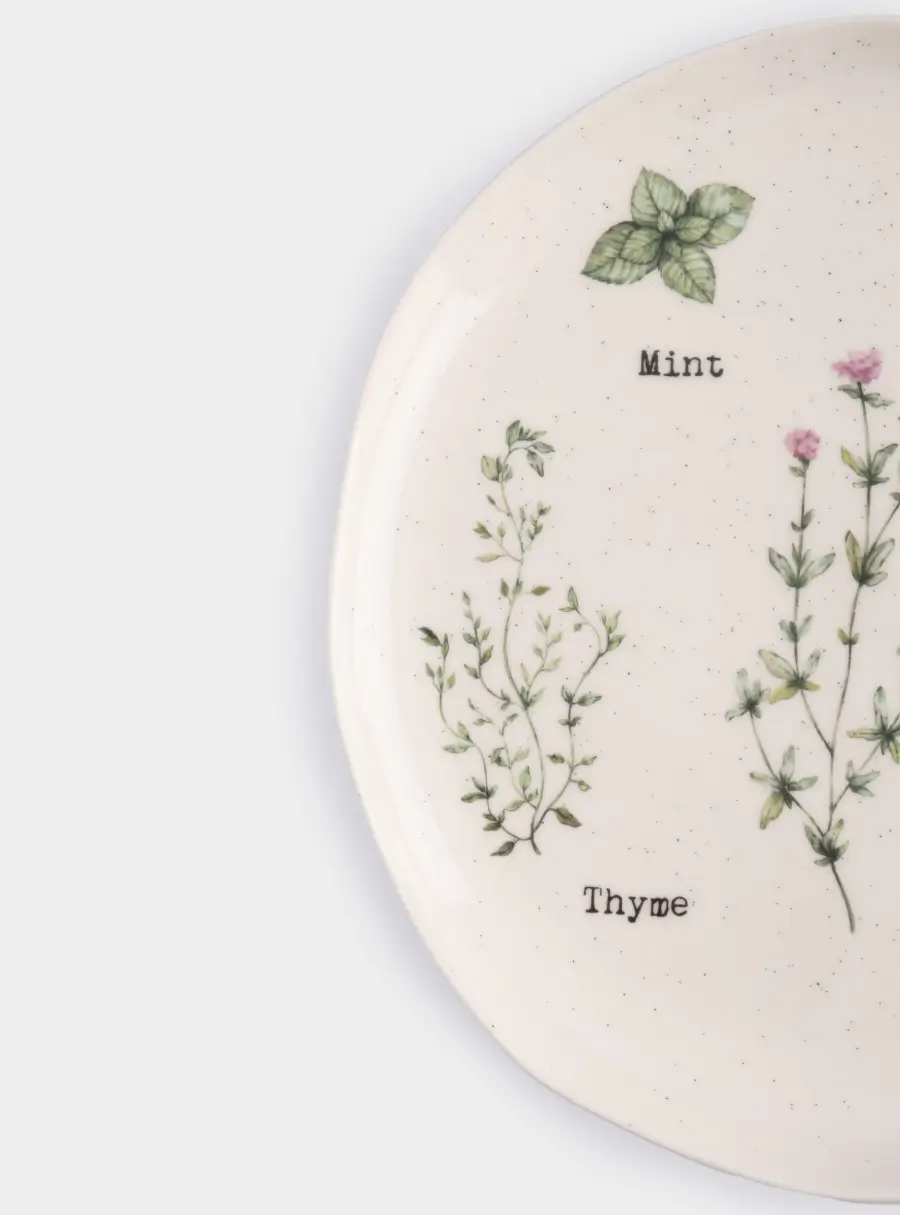 Тарелка обеденная, 26 см, фарфор N, белая, в крапинку, Приправы, Herbarium new ,image-3