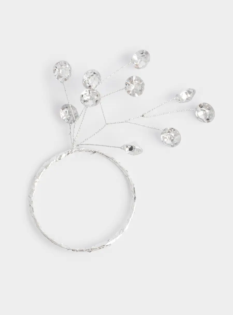 Кольцо для салфеток, 5 см, акрил/металл, серебристое, Кристаллы, Event, image-0