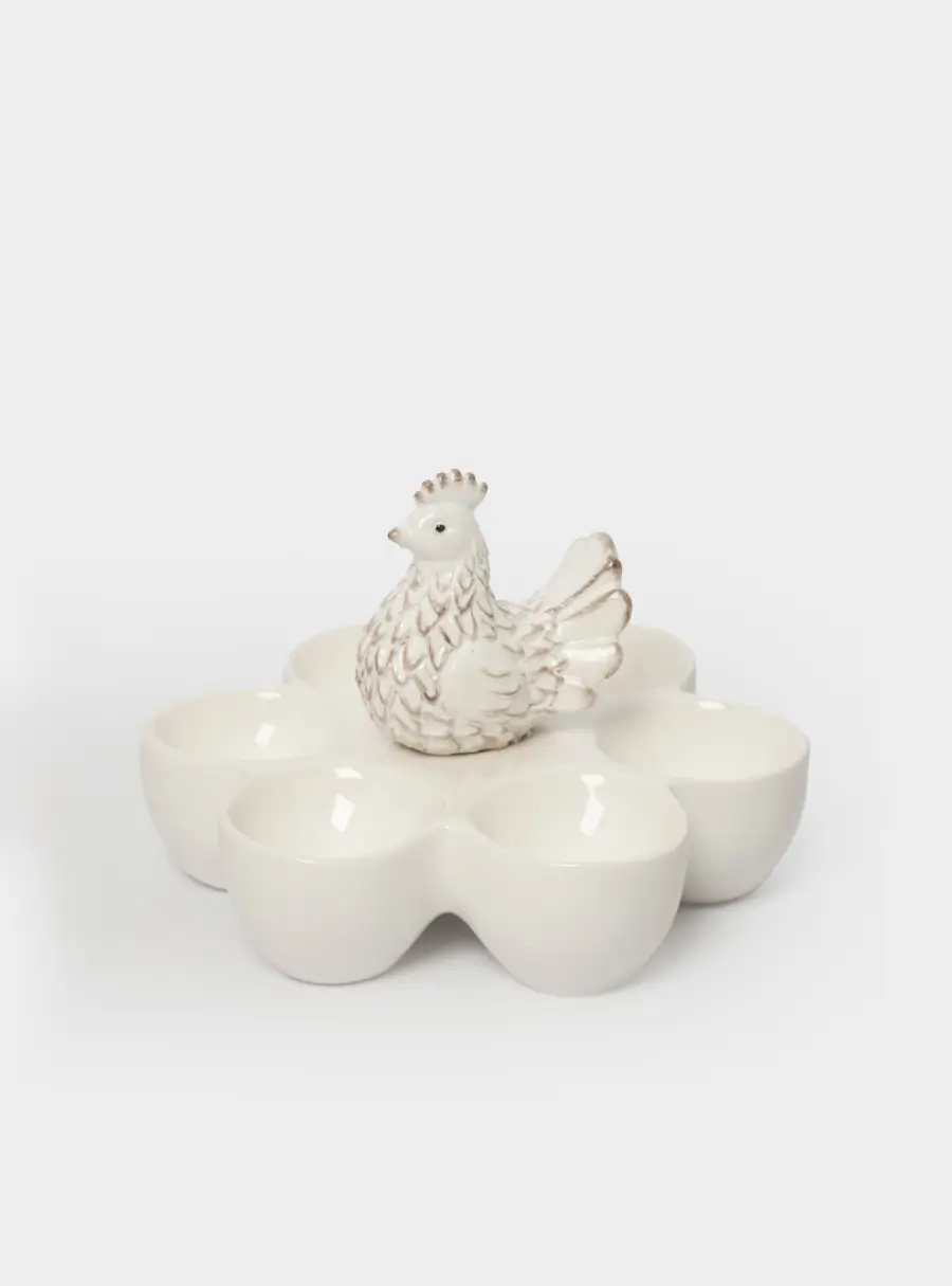 Блюдо пасхальное, 14х13 см, 6 отд, фарфор P/полирезин, молочное, Easter ,image-1