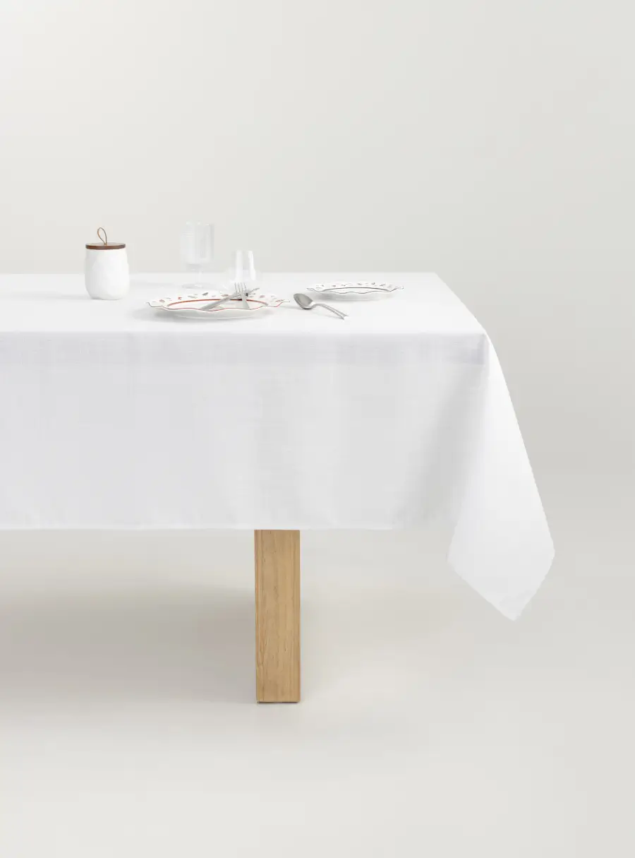 Скатерть, 160х160 см, полиэстер, бело-серебристая, Floe ,image-0