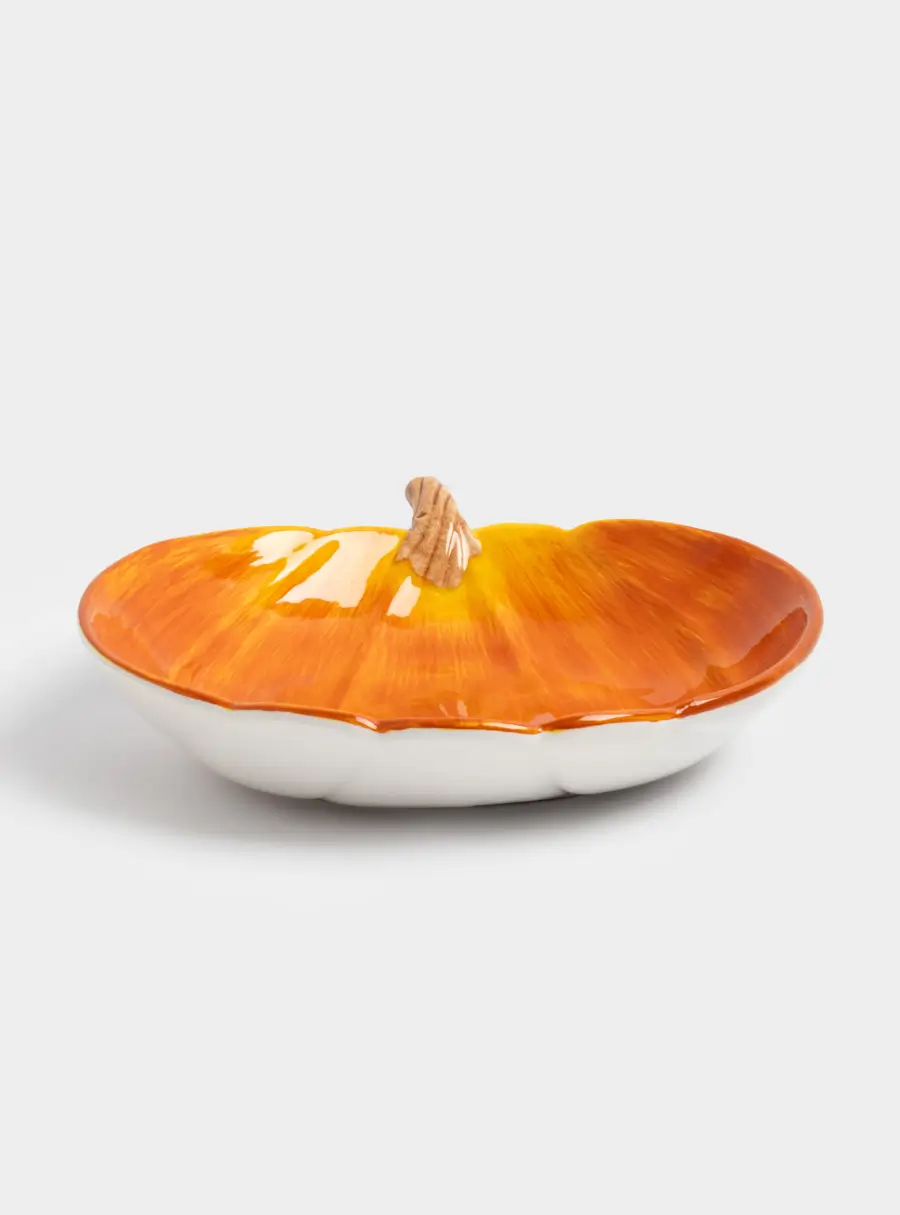 Блюдо, 23 см, керамика, оранжевое, Тыква, Bright pumpkin ,image-3